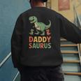 Daddy Saurus Dinosaur Dad Of Two Kids Dino Family Men's Sweatshirt Back Print Daddy Saurus Dinosaur Dad Of Two Kids Dino Family Men's Sweatshirt Back Print