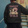Daddy Of The Two Wild Zoo 2nd Birthday Safari Jungle Animal Men's Sweatshirt Back Print