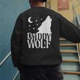 Daddy Wolf Matching Family Tribe Wolves Moon Men's Sweatshirt Back Print