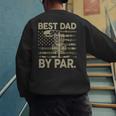 Disc Golf Frisbee Best Dad Par Camo US Flag Golfer Men's Sweatshirt Back Print