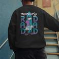 Disney Goofy Totally Rad Dad Father’s Day Surfing Distressed Men's Sweatshirt Back Print