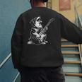 Dog Guitarist Guitar Australian Shepherd Dad Mom Men's Sweatshirt Back Print