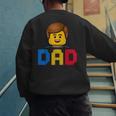 Family Dad Master Builder Building Bricks Blocks Fathers Day Men's Sweatshirt Back Print