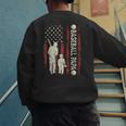 Father's Day Baseball Papa USA Flag Dad Men Baseball Men's Sweatshirt Back Print