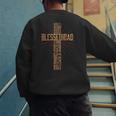 Father's Day Dad Husband Blessed Dad Christian Men's Sweatshirt Back Print