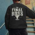The Final Boss Vintage Rock Bull Fun Tee For Strong Dads Men's Sweatshirt Back Print