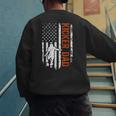 Football Kicker Dad Of A Football Kicker Father US Flag Men's Sweatshirt Back Print