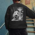 Goldendoodle Alien UFO Taking a Selfie Dog Mom Dad Men's Sweatshirt Back Print