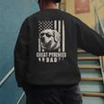 Great Pyrenees Dog Dad American Flag For Father Men Men's Sweatshirt Back Print