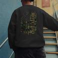 JROTC Dad United States Distressed Camo w US Flag Men's Sweatshirt Back Print