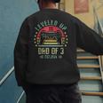 I Leveled Up To Dad Of 3 2026 Promoted To Dad Of Three Kids Men's Sweatshirt Back Print
