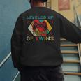 Leveled Up To Dad Of Twins Video Gamer Gaming Men's Sweatshirt Back Print