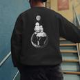 Moon And Astronaut Dad And Baby Space For Father's Day Men's Sweatshirt Back Print
