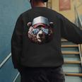 Papa Bear Face Cool Dad Style Retro Fathers Day Daddy Bear Men's Sweatshirt Back Print