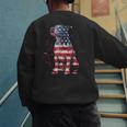 Patriotic Pitbull American Flag 4th Of July Dog Pitbull Dad Men's Sweatshirt Back Print