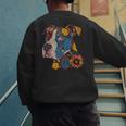 Pitbull Floral Dog Lover Vintage Flower Art Pitbull Mom Dad Men's Sweatshirt Back Print Pitbull Floral Dog Lover Vintage Flower Art Pitbull Mom Dad Men's Sweatshirt Back Print