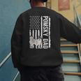 Pomsky Dad American Flag Pomsky Owner Pomsky Lover Men's Sweatshirt Back Print