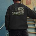Promoted To Daddy Est 2026 Camo USA Flag New Dad 2026 Men's Sweatshirt Back Print