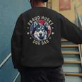 Proud Husky Dad American Flag Patriotic Husky Dad Men's Sweatshirt Back Print