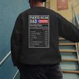 Puerto Rican Dad Nutrition Facts Pride Father's Day Men's Sweatshirt Back Print