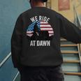 We Ride At Dawn Lawnmower Lawn Mowing Dad Vintage Men Men's Sweatshirt Back Print