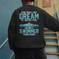 Swimming Parent Swimmer Mom Dad My Favorite Swim Meet Men's Sweatshirt Back Print
