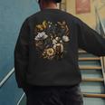 Tortie Cat Owner Flowers Tortie Cat Mom Tortie Cat Dad Men's Sweatshirt Back Print