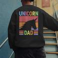 Unicorn Birthday Outfit Dad Unicorn Costume Bday Dad Unicorn Men's Sweatshirt Back Print