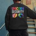 Unicorn Security Birthday Family Halloween Costume Mom Dad Men's Sweatshirt Back Print