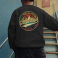 Vintage Awesome Single Dad Retro Fathers Day For Dad Grandpa Men's Sweatshirt Back Print