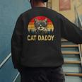 Vintage Cat Daddy Cat Lover Cat Dad Fathers Men's Sweatshirt Back Print