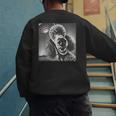 Vintage Poodle Selfie With UFO Alien Photobooth Dog Mom Dad Men's Sweatshirt Back Print