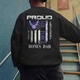 Vintage Proud Air Force Bonus Dad With American Flag Men's Sweatshirt Back Print