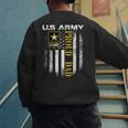 Vintage US Army Proud Dad With American Flag Men's Sweatshirt Back Print