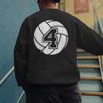 Volleyball Player 4 Volleyball Mom Dad Jersey Number 4 Men's Sweatshirt Back Print