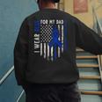 I Wear Blue For My Dad Colon Cancer Awareness Blue USA Flag Men's Sweatshirt Back Print