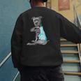 Women Dog Pitbull I Love Dad Tattoo Men's Sweatshirt Back Print