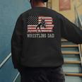 Wrestling Dad US Flag Fathers Day Retro Wrestling Fans Men's Sweatshirt Back Print
