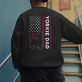 Yorkie Dog Vintage US American Flag Yorkie Dad Fathers Day Men's Sweatshirt Back Print