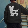 Yorkshire Terrier Papa Dog Puppy Doggie Pet Lover Yorkie Dad Men's Sweatshirt Back Print