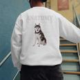 Anatomy Of A Siberian Husky Cute Dog Husky Mom Dad Men's Sweatshirt Back Print