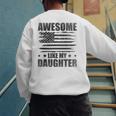 Awesome Like My Daughter Mom Dad American Flag Men's Sweatshirt Back Print