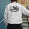 Beagle Dad Distressed American Flag Patriotic Dog Men's Sweatshirt Back Print