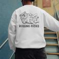 Bulldog Rolling Fatties Dog Mom Dad Owner Men's Sweatshirt Back Print Bulldog Rolling Fatties Dog Mom Dad Owner Men's Sweatshirt Back Print