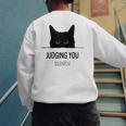 Cat Judging You Silently Cat Mom Dad Premium Tri-Blend Men's Sweatshirt Back Print