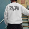 Checkered Papa Lightning Bolt Fathers Day Dad Grandpa Men's Sweatshirt Back Print