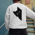 Curious Cat Peeking Sneaky Cat Cat Mom Cat Dad Men's Sweatshirt Back Print Curious Cat Peeking Sneaky Cat Cat Mom Cat Dad Men's Sweatshirt Back Print