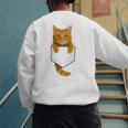 Cute Tabby Cat Pocket Cat Mom Cat Dad Cat Lover Men's Sweatshirt Back Print Cute Tabby Cat Pocket Cat Mom Cat Dad Cat Lover Men's Sweatshirt Back Print