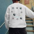 Daddy Houston We Have One Year Old Space Theme 1st Birthday Men's Sweatshirt Back Print
