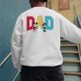 Disney Mickey And Friends Mickey Minnie Dad Collegiate Logo Men's Sweatshirt Back Print Disney Mickey And Friends Mickey Minnie Dad Collegiate Logo Men's Sweatshirt Back Print